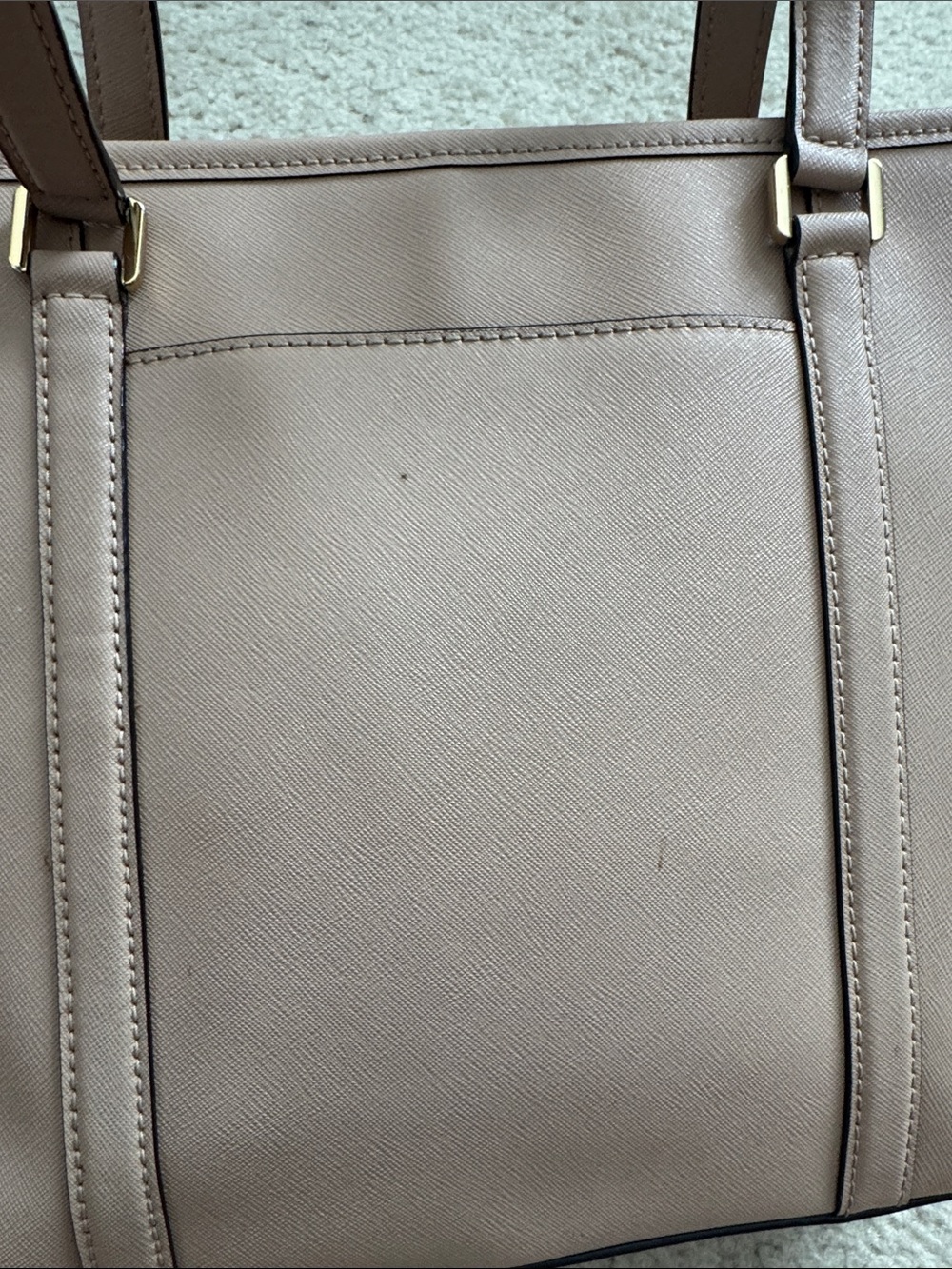 Michael Kors Pale Blush Leather Double-Handle Tote - Picture 6 of 14